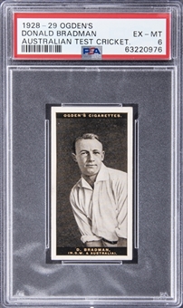 1928-29 Ogdens "Australian Test Cricketers" Donald Bradman Rookie Card – PSA EX-MT 6